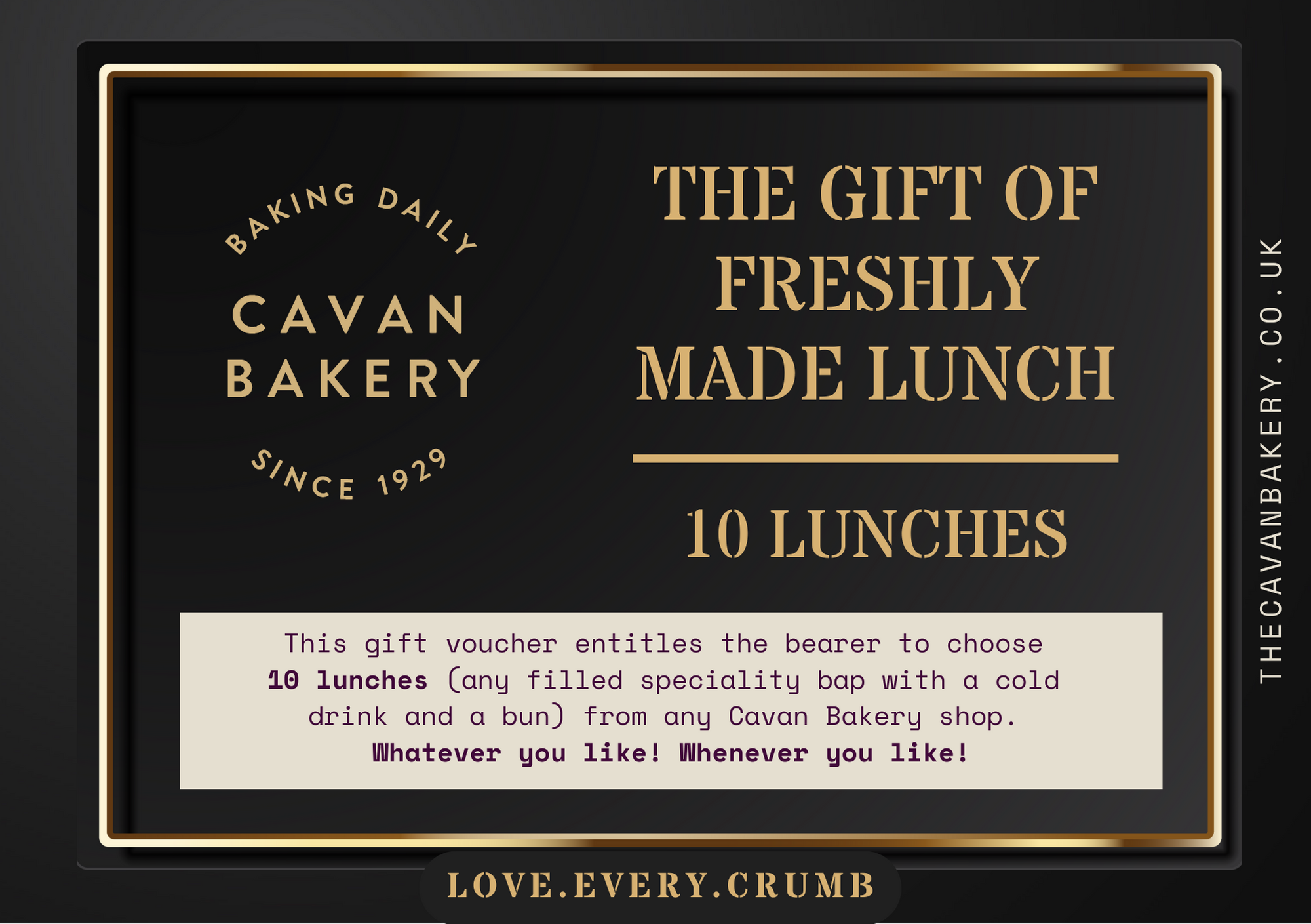 Lunch Gift Voucher (10 lunches)