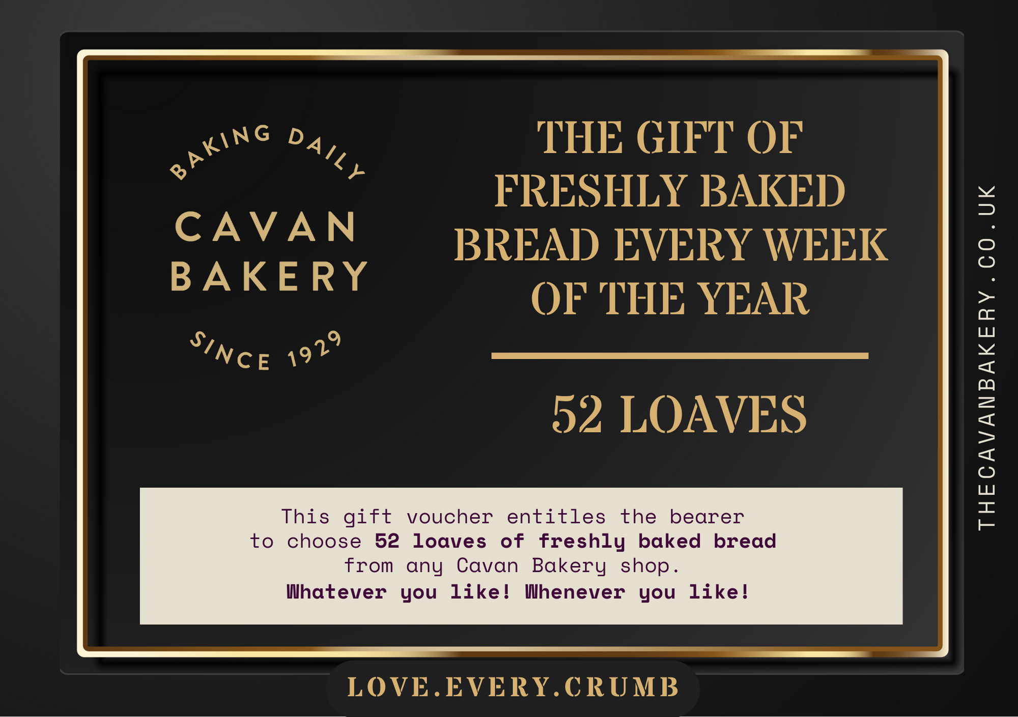 Bread Gift Voucher (52 freshly baked loaves)